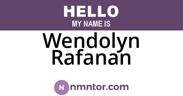 Wendolyn Rafanan