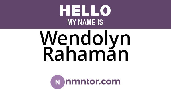 Wendolyn Rahaman