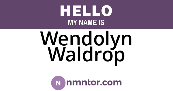Wendolyn Waldrop