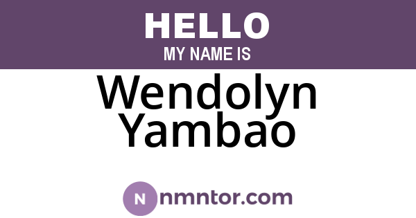 Wendolyn Yambao