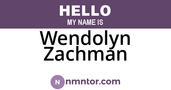 Wendolyn Zachman