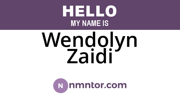 Wendolyn Zaidi