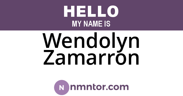 Wendolyn Zamarron