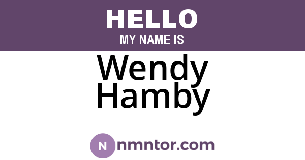 Wendy Hamby
