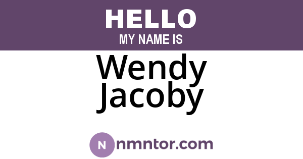 Wendy Jacoby