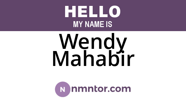 Wendy Mahabir