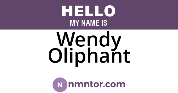 Wendy Oliphant