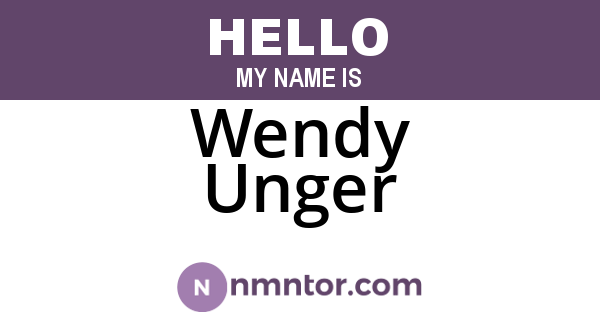 Wendy Unger