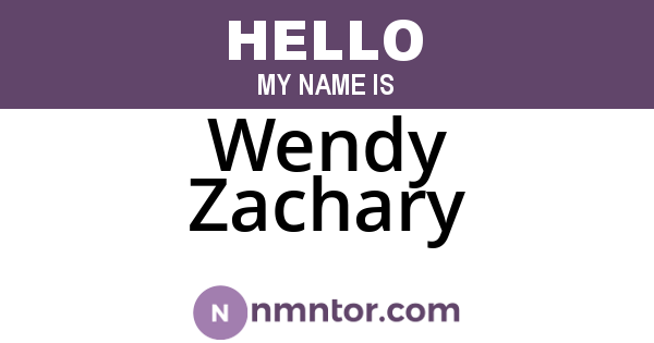 Wendy Zachary