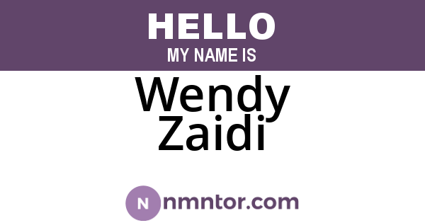 Wendy Zaidi