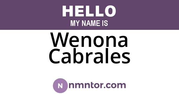 Wenona Cabrales