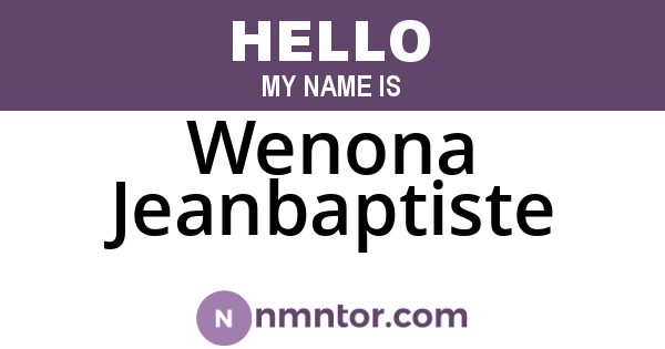 Wenona Jeanbaptiste