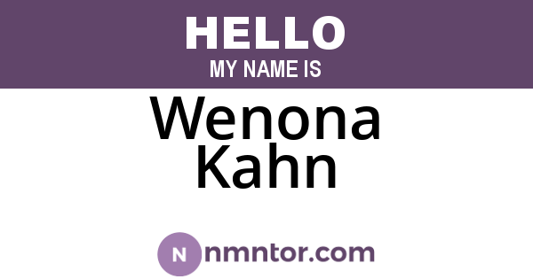 Wenona Kahn