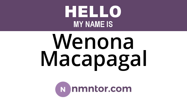Wenona Macapagal