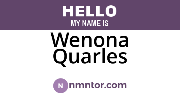 Wenona Quarles