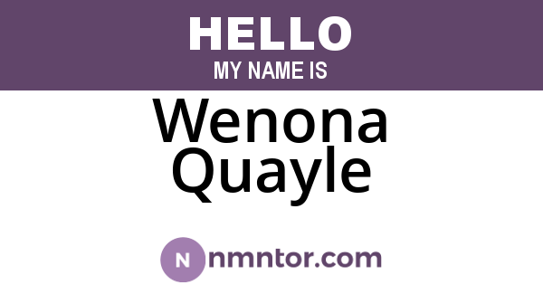 Wenona Quayle