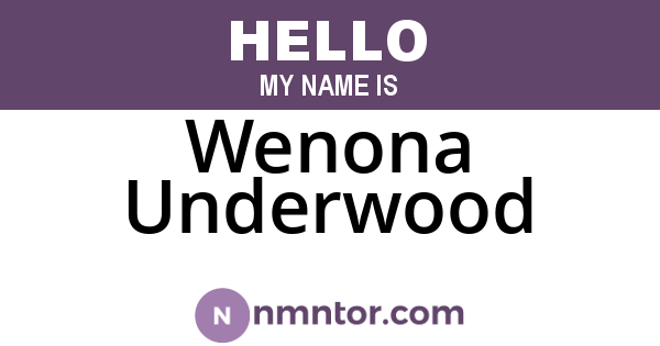 Wenona Underwood