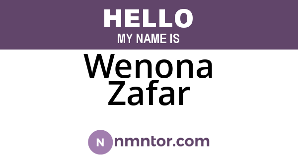 Wenona Zafar
