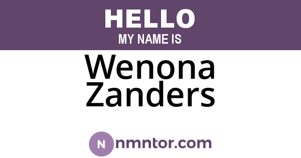 Wenona Zanders