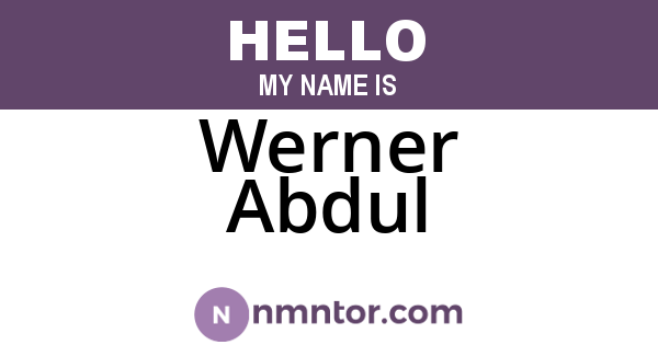 Werner Abdul