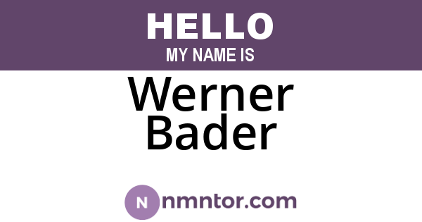 Werner Bader