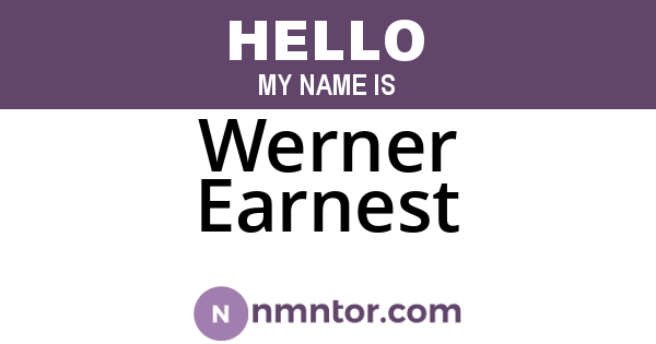 Werner Earnest
