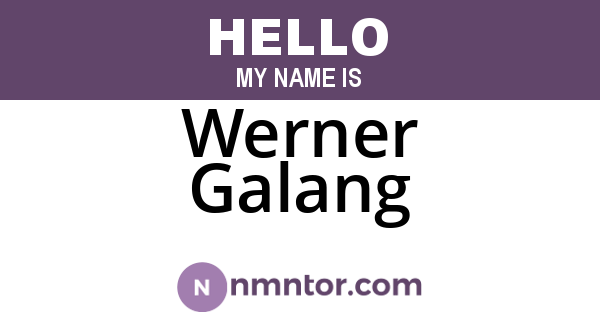 Werner Galang