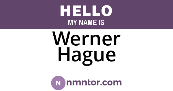 Werner Hague