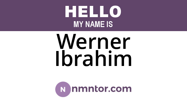 Werner Ibrahim