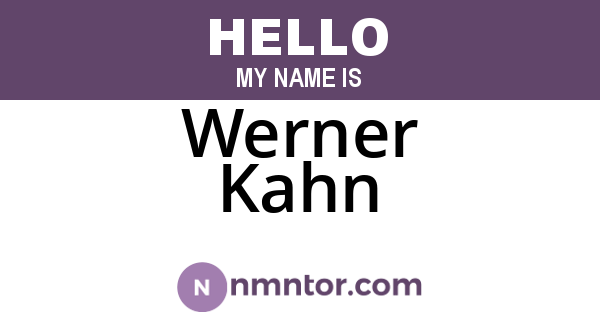 Werner Kahn
