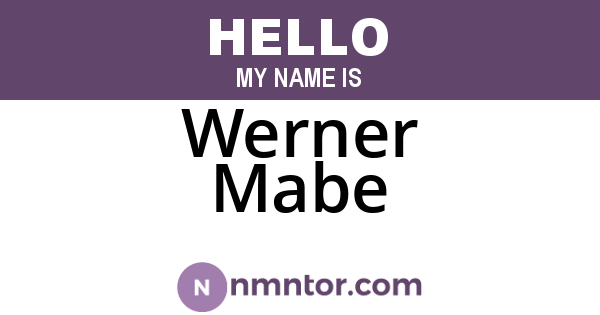 Werner Mabe