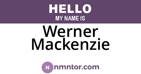 Werner Mackenzie
