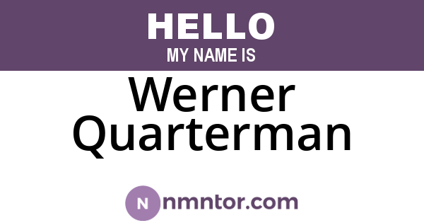 Werner Quarterman