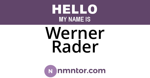 Werner Rader