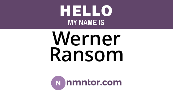 Werner Ransom