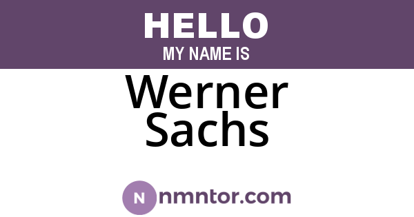 Werner Sachs