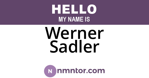 Werner Sadler