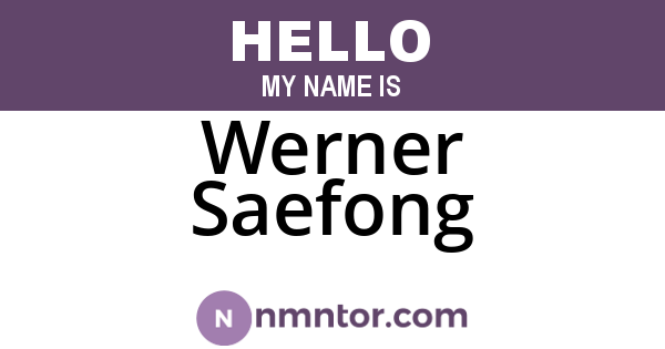 Werner Saefong