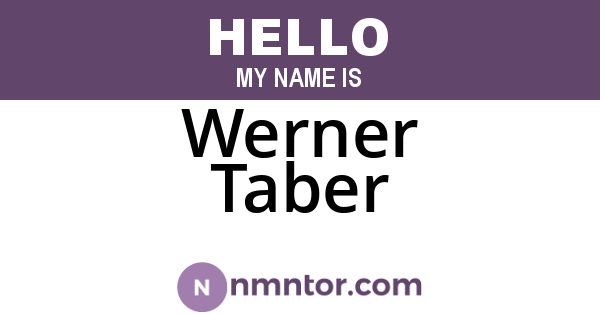 Werner Taber