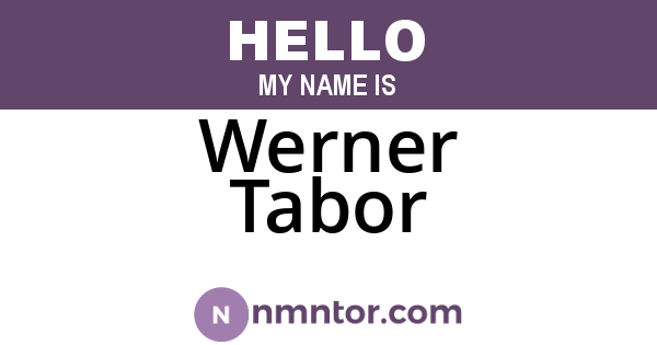 Werner Tabor