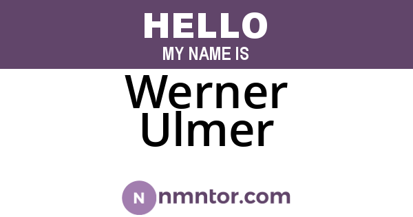 Werner Ulmer