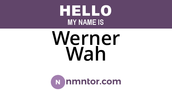 Werner Wah