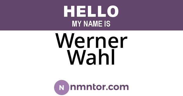 Werner Wahl