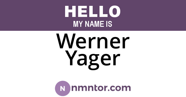 Werner Yager