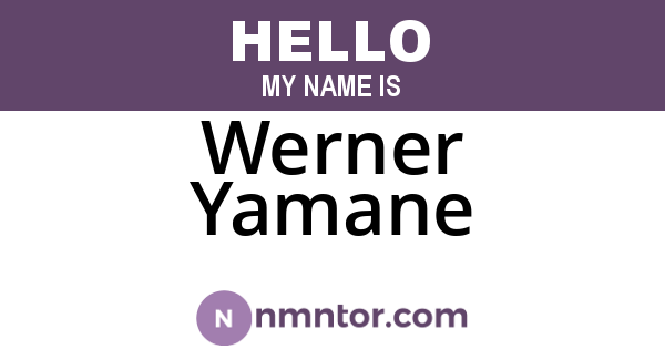 Werner Yamane