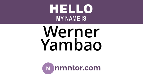 Werner Yambao