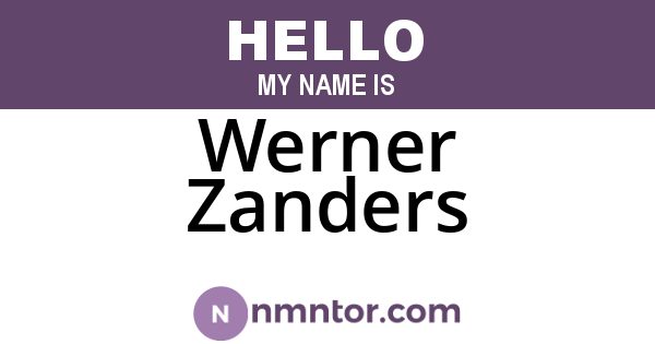 Werner Zanders