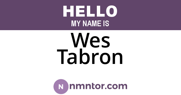 Wes Tabron