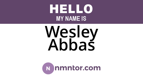 Wesley Abbas