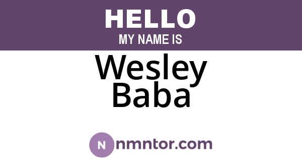 Wesley Baba